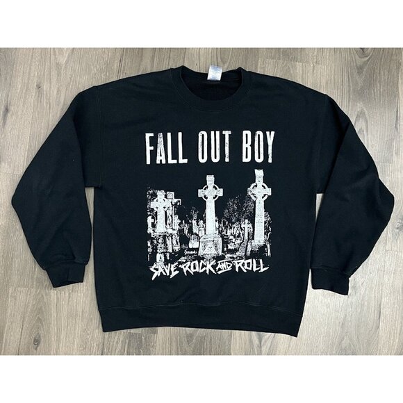 FALL OUT BOY Sweatshirt Save Rock and Roll 2013 Black Large Band Concert